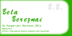 bela bereznai business card